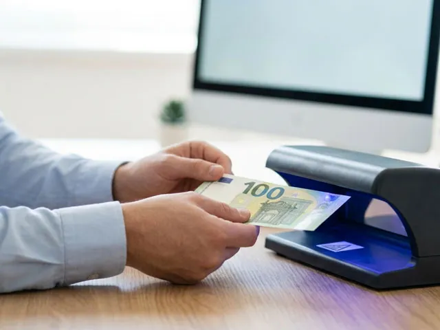 overovanie pravosti bankoviek UV lampou na školení eurOKontakt